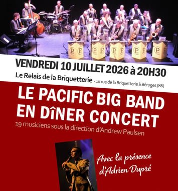 Dîner concert du Pacific Big-Band avec son chanteur Adrien Dupré