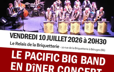 Dîner concert du Pacific Big-Band avec son chanteur Adrien Dupré