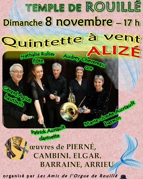 Quintette à vent Alizé : Elgar, Pierné, Arrieu...